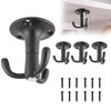 MUCOHO 4 Pack Rotatable Hook, Heavy Duty 3-Prong Ceiling Coat