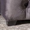 Provence Grey Tufted Velvet Fabric Rectangle Ottoman Bench