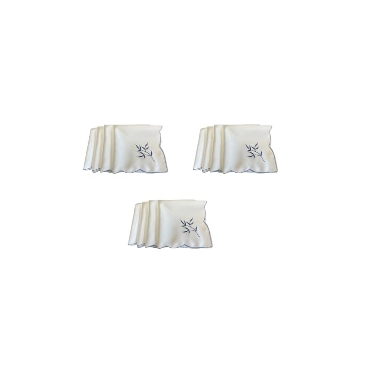 Pack of 12 Table Napkins Kitchen Dining Serviettes Blue Sprig