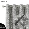always4u 100% Blackout Metallic Look Geometry Foil Print Velvet Curtains