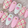 Cozy check handmade nail tips - Stiletto M / 포근한