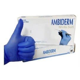 Ambiderm Guantes descartables antideslizantes Ambiderm Soft color violeta talle M de nitrilo x 100 unidades