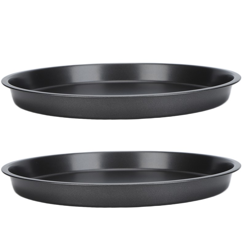 2Pcs Non Stick Pizza Pan Deep Thickened Carbon Steel Baking