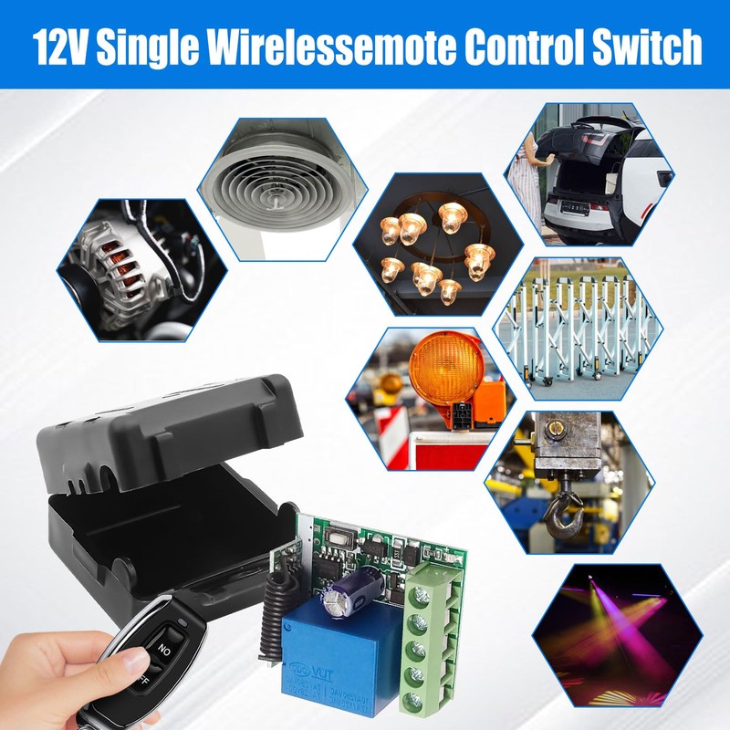 433MHz DC 12V 1K RF Relay Receiver Module with Transmitter