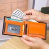 Yocipa RFID Bifold Genuine Leather Men's Wallet, Compact, Thin, Multi-functional