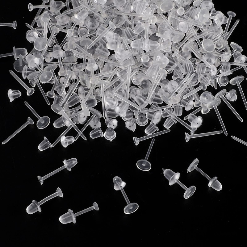 400 Pcs Clear Earrings, Plastic Earrings Clear Ear Pins and