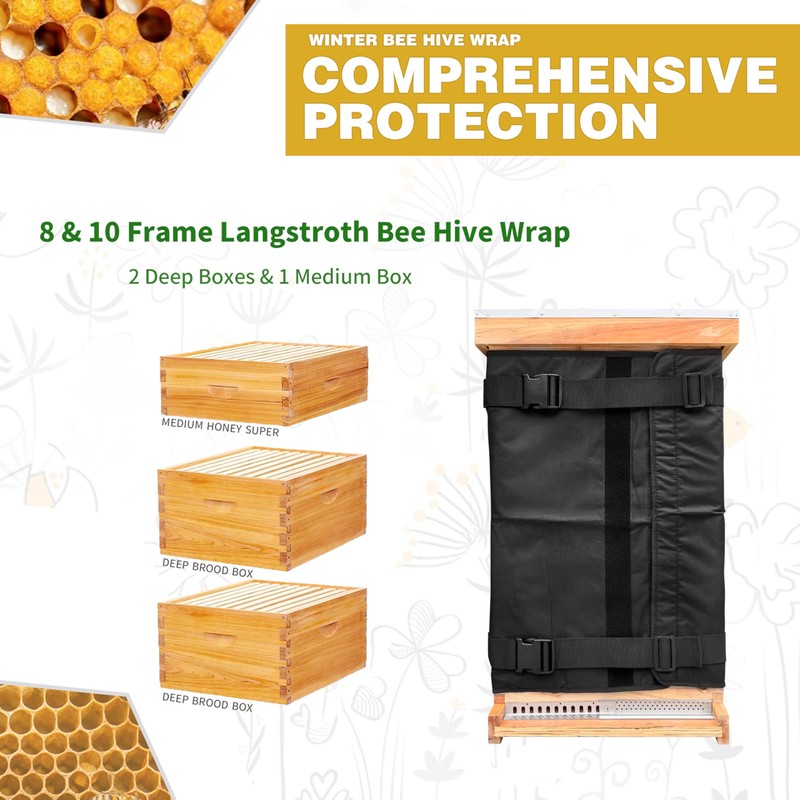 Winter Bee Hive Wrap for 8 and 10 Frame Hives,