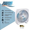 Seasons Comfort 9 Inch Tabletop Box Fan, 3 Speeds, Quiet