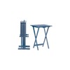 Linon Compass Tray Table Set Navy