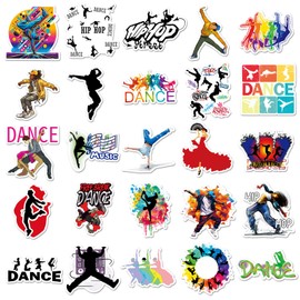 50 Packs Dance Stickers Water Bottles Laptop Phone Motorcycle Computer Guitar Skateboard Hydroflasks Dance Vinyl Sticker Waterproof Aesthetic Trendy Decals for Teens Girls Adults