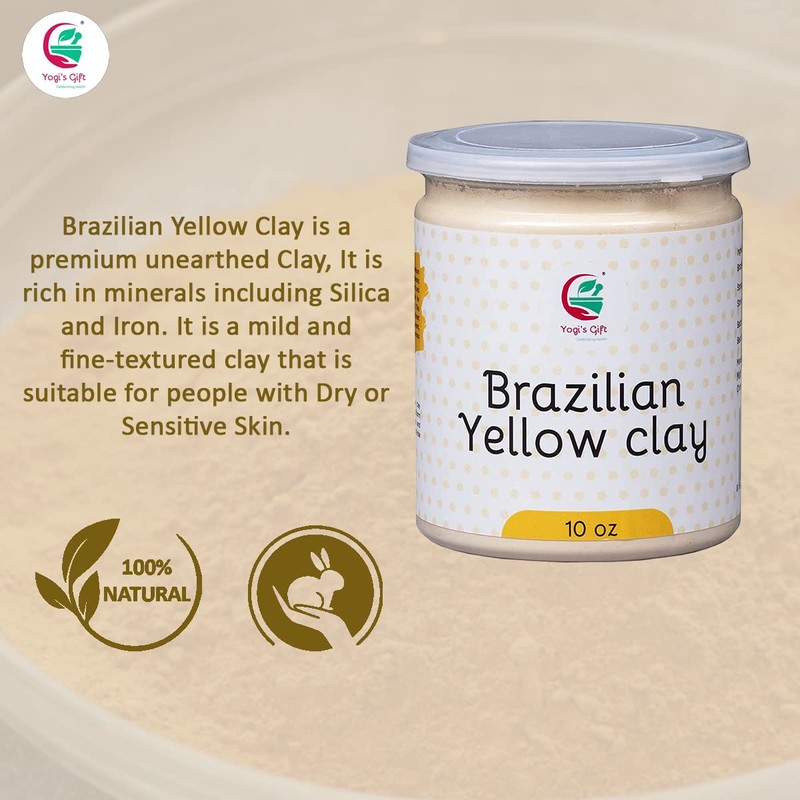 Brazilian Yellow Clay 10 oz | 100% Natural Clay Powdered