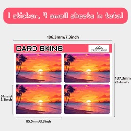 CREATCABIN Beach Card Skin Sticker Sea Debit Credit Card Skins Covering Hawaii Personalizing Bank Card Protective Decals Waterproof No Bubble Slim Removable for EBT Transportation Key Card 186 x 137