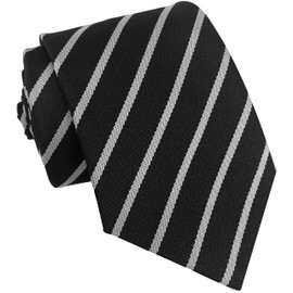 Great British Tie Club School Ties (21 Single Stripe Variations) Junior Age (Black & White)