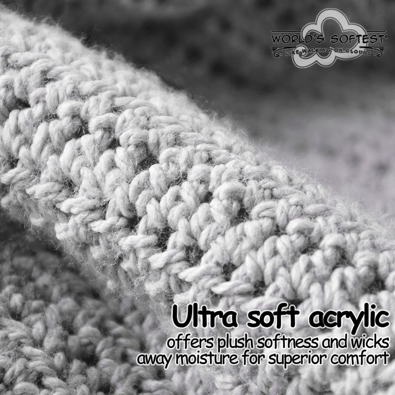 World's Softest Men's/Women's Classic Collection Crew Socks, WHITE, M8.5-12/W9-12.5