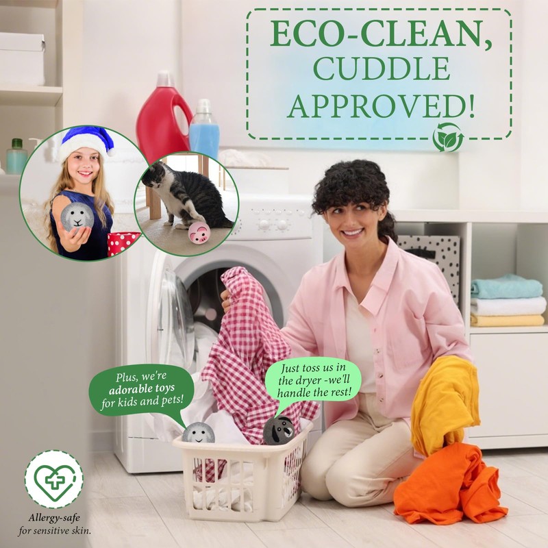 Wool Dryer Balls-XL 6Pack Eco Dryer Balls-Dryer Balls Laundry Reusable-Softens