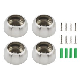 Stainless Steel Closet Pole Sockets, ULIFESTAR Heavy Duty Closet Rod End Supports Spherical Flange Rod Holder with Screws for Wardrobe Bracket Shower Curtain Rod Flange Socket Kit-Dia 25mm/1''