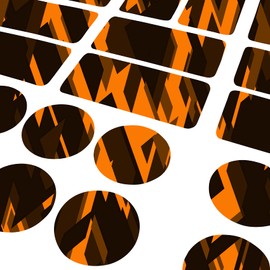 Finest Folia 34-Piece Bicycle Frame Protective Film Sticker MTB BMX Chain Paint Protection Film R159 R160 (14 Future Neon Orange)