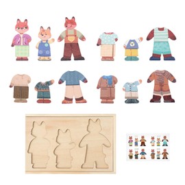 Dress Up Games Animal Design,Dress Up Toys - Wooden Educational Board Puzzles Match Play Outfits for Kids Classroom Preschool Pretend Play Travel Birthday Christmas