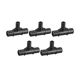 (Pack of 5) Topaipe 3/4 x 3/4 x 1/2 Inch PEX Poly Crimp Reducing Tee, PPSU Fitting for PEX Tubing, PERT, ASTM F2159