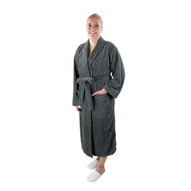 ZOLLNER Velour Bathrobe Unisex Cotton Blend 348, graphitegray, S