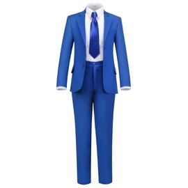 Conjunto de traje formal para niños de 4 piezas con esmoquin de primera clase, Royal, 4 Años