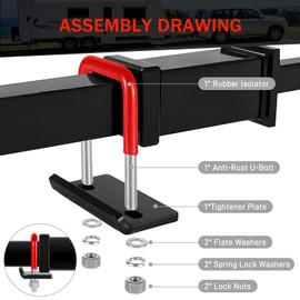 BOYISEN Anti Rattle Hitch Tightener - No Rattle Noise Hitch Clamp for 2.5” inch Trailer Hitches，Rust-Free Hitch Stabilizer，Reduce Movement on Hitch Mount Hitch Cargo Carrier Bike Rack (2.5” red)
