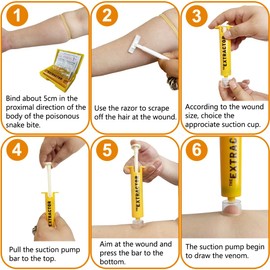 Snake Bite Kit Bee Sting Kit, Venom Extractor Suction Kit Tool Pump, Fast Emergency First Aid Supplies Sting Bite Kit for Backpacking Camping and Hiking