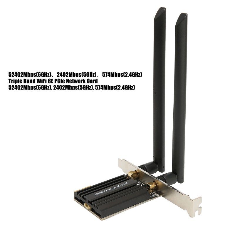 WiFi Card 6E PCIE Slot Bluetooth 5.2 5GHZ 6GHZ 2.4GHZ