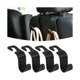 Osilly Car Seat Headrest Hook, 4 Pack Auto Seat Hanger Storage Organizer for Purse Handbag Coats Grocery Bags, Car Interior Accessories, Universal Vehicle Backseat Plastic Hanging Hook (Black2)