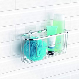 Tatay Krom Ovaler Korb, tief, ideal für Behälter in Familiengröße. Elegantes und funktionelles Design, mit Frontöffnung, aus verchromtem Messing und rostfreiem Stahl. Silber. Maße 30 x 11 x 13 cm