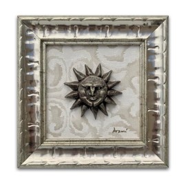 Sol Mediterráneo, Marco Decorativo, Autor Arami, 23x23 Cms. (blanco y Gris, 23 X 23 Cms, Vintage)