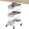 Simple Houseware 3-Tier Compact Utility Rolling Cart, Low 24” Height