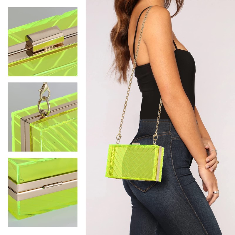 WJCD WJCD Clear Purses For Women Acrylic Clear Clutch Bag