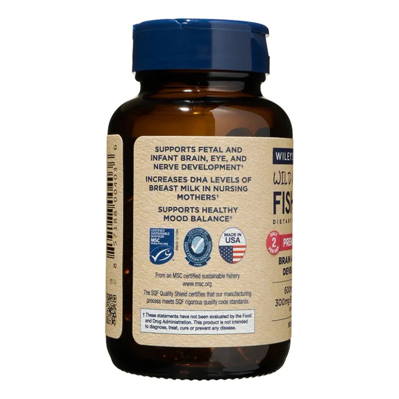Wiley's Finest Dha Prenatal 600 Mg 180 Cáp Sabor Sin
