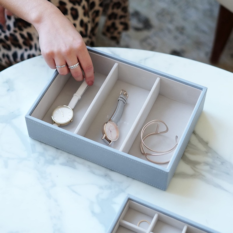 Stackers Dusky Blue Classic Medium Jewellery Box Watch/Accessories Layer