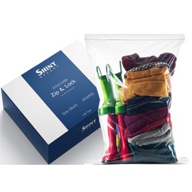 Extra Large Strong Extra Heavy Clear Zipper Storage Bags, 49 Count 5 Gallon 18x24 Jumbo Size, Great for Freezer or Storage (49 Bags)