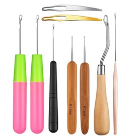 9PCS BMYUK Dreadlock Crochet Hook Tool Small Bent Crochet Braid Hair Dreadlocks for Braid Hair Carpet Making and Other Craft
