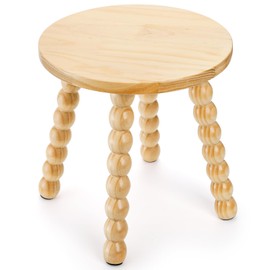 ELFULLY Solid Wooden Step Stool, 11.6" Short Stool for Adult, Non-Slip Footstool with Easy Assembly Legs Perfect Matched Sensory Table for Bedroom Bathroom, Garden, Kitchen, Holds Up to 200 lbs