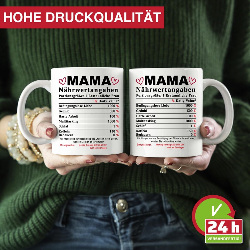 Mama Tasse Beste Mama geschenk Nährwertangaben zum Geburtstag Geburtstagsgeschenk mama