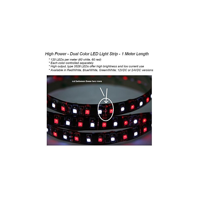 Pilotlights.net Dual Color (Red/White) LED Light Strips Auto Airplane Aircraft
