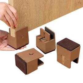 Ezprotekt Height Adjustment, Adjustable Height for Beds/Tables, Table Legs, Joints, Kotatsu, Table Stool, 2.0 inches (50 mm) Height, Set of 4, Adjustable Width, 0-37 mm (Brown)