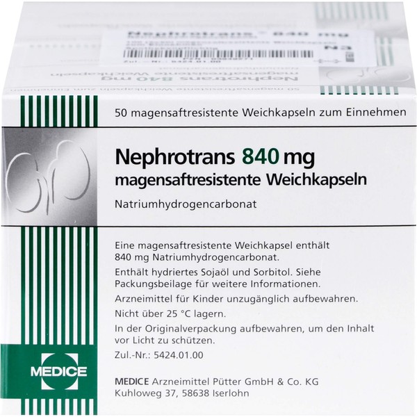 Nephrotrans 840 mg magensaftresistente Weichkapseln, 100 St KMR