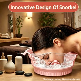Face Ice Bath Tub with Breathing Tube – Portable Foldable Facial Ice Bath Bowl, Cold Plunge Facial Bowl for Ice, Reusable Freezable Ice Face, Home Spa Tub for Cryotherapy