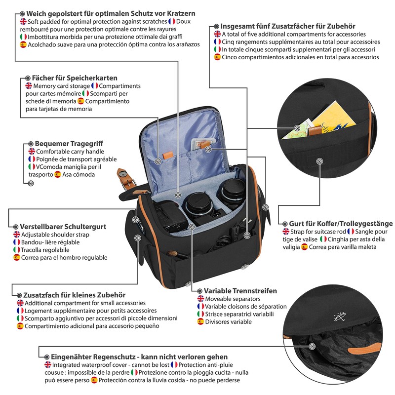 Camera Case for Sony SLT-A58K, Alpha 68 / Canon EOS