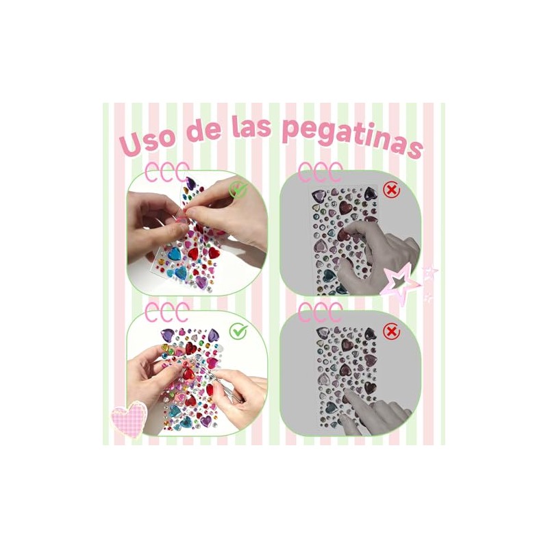 2743 Piezas Diamantes Autoadhesivas Brillo, Decora y Personaliza Cualquier Objeto