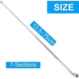 FM Radio Antenna, Indoor FM Telescopic Antenna 75 Ohm F Type Male Plug Connector with Adapter for Table Top Radio HiFi AV Stereo Receiver