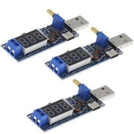 Pack of 3 DC-DC Step Up Down Power Supply Module, USB 5V to 3.3V/9V 12V 24V Boost Buck Converter Module Adjustable Voltage Converter, Step Up Converter