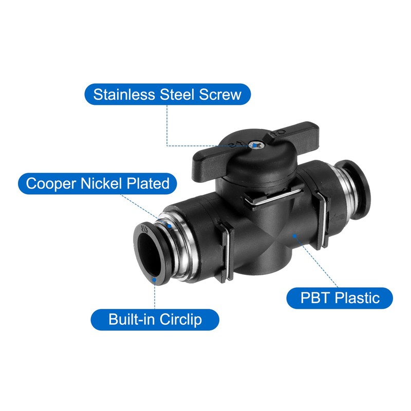 sourcing map 1/2" OD Ball Valve Push Quick Connect Pneumatic