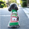 TENGZHI Pet Dog Christmas Sweater Embroidered Reindeer Elf Clown Turtleneck