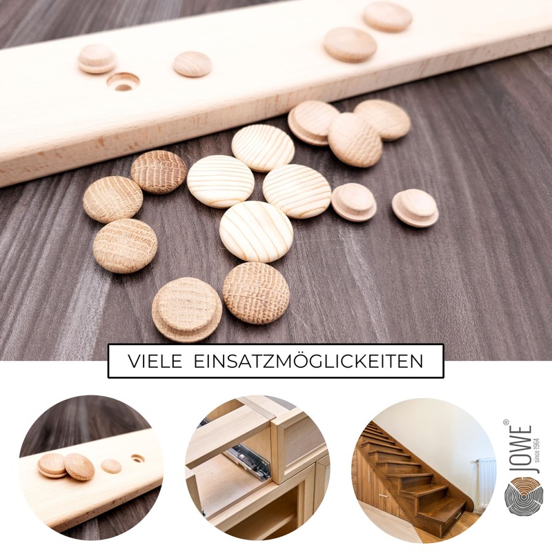 Pack of 25 Oak Cover Caps for Drill Hole 15